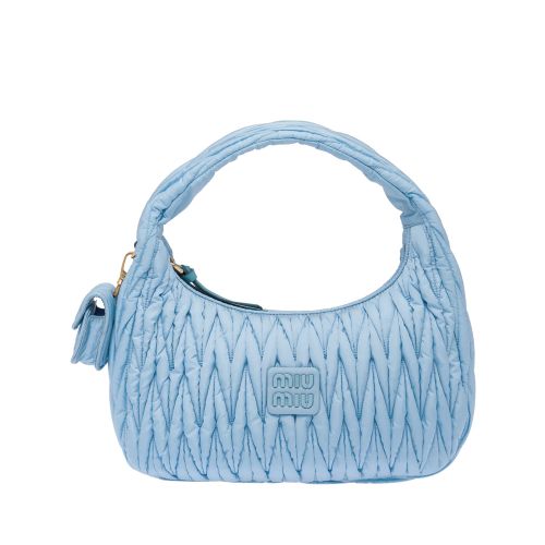 Miu Miu Wander Matelasse Regenerated Nylon Hobo Bag 