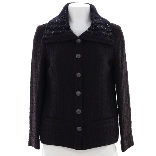 Women's Button Up Jacket Wool with Tweed