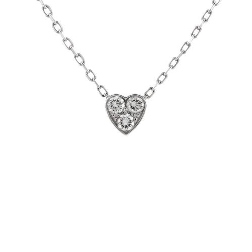 Etincelle de Cartier Heart Pendant Necklace 18K White Gold with Diamonds Mini