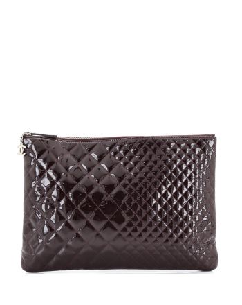 CC Zip Pouch Biquilted Patent Large