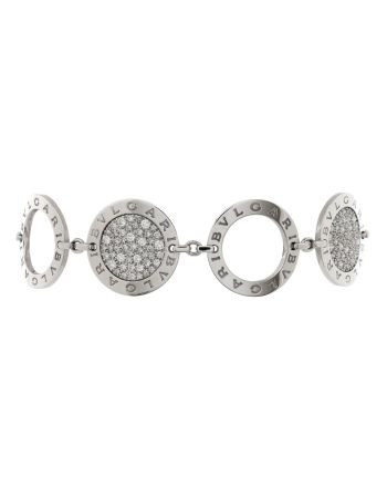 Bvlgari Bvlgari Circle Station Bracelet 18K White Gold with Diamonds